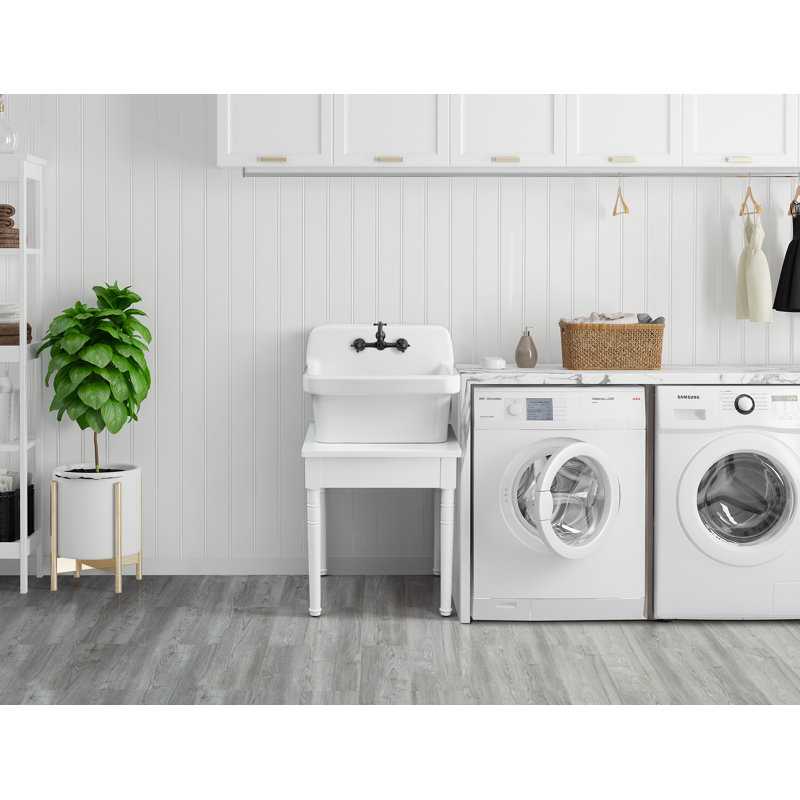 ELLAI Solid Wood Table Laundry Sink Table Freestanding for 24inch